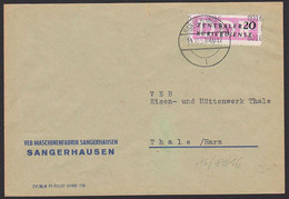 Sangerhausen ZKD Der DDR Kreisaufdruck B 15 (8016), Maschinenfabrik 11.10.57 - Service