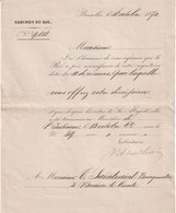 Ancienne Lettre Bruxelles 1870 Cabinet Du Roi Démission Sa Majesté Bourgmestre A Braine-le-Comte - Covers