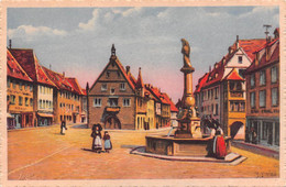 OBERNAI-67-Bas-Rhin-Eglise Le Village-Dessin-Illustrateur Carte Dessinée Signée M.Vivier - Obernai