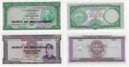 Mozambique Banknote 100 And 500 Escudos 1976 Pick-117/118 Uncirculated With Yellowish Dots (catalog US$8) - Mozambique