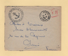 Poste Navale - 23-6-1953 - Service A La Mer - FM - Seepost