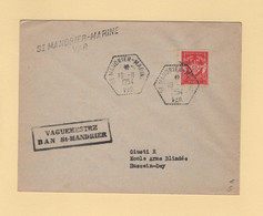 St Mandrier Marine - Var - 19-11-1954 - Vaguemestre BAN St Mandrier - Timbre FM - Military Postage Stamps