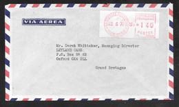 France - 1977 Airmail Cover - Limoges To England - Franking Label - 1969 Montgeron – Wit Papier – Frama/Satas