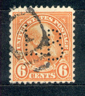 USA 1922, Michel-Nr. 268 W2 F O Mit Perfin (Perforated Initials) - Oblitérés