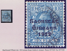 Ireland 1922-23 Thom Saorstat 3-line Ovpt On 10d, Fresh Well-centred Used, TARA DRUMREE Co MEATH 25 III 23 Cds - Gebraucht