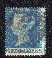 GBV20 - GRAN BRETAGNA 1854 , 2 P. Azzurro Usato Unificato N. 9 Dentellato 16 : MOLTO DIFETTOSO - Used Stamps