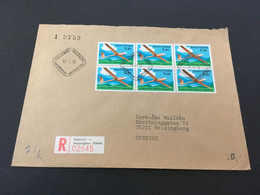 (2 F 19)  Finland Cover Posted To Sweden - 1976 (aviation Bloc Of 6 Stamps) - Covers & Documents