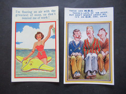 PK GB 1944 Künstler AK Seaside Comic / Urlaub An Der See / Don't Remind Me Of Work. Frau Im Badeanzug! - Humour