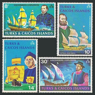 Turks & Caicos 1975 MiNr. 295 - 298 Transport Ships Columbus, Grenville, J.Smith, Lion 4v  MNH ** 4,00 € - Bateaux