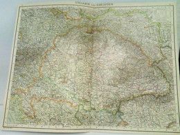 Farblithografie Ungarn Und Galizien, Maßstab 1 : 2.500.000 - Sonstige & Ohne Zuordnung