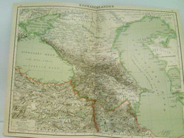 Farblithografie Kaukasusländer, Maßstab 1 : 4.000.000 - Asien Und Nahost