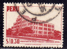 PERU' 1952 1953 ENGINEERING SCHOOL SCUOLA DI INGEGNERIA SOL 0,30 USATO USED OBLITERE' - Pérou