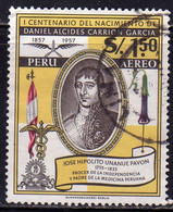 PERU' 1958 AIR MAIL POSTA AEREA CORREO AEREO DANIEL ALCIDES CARRION GARCIA SOL 1,50s USATO USED OBLITERE' - Pérou