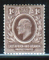 East Africa And Uganda 1907 King Edward  1c Stamp In Mounted Mint Condition. - Protectorados De África Oriental Y Uganda