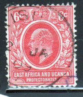 East Africa And Uganda 1907 King Edward  6c Stamp In Fine Used Condition. - Protectorados De África Oriental Y Uganda