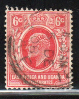 East Africa And Uganda 1907 King Edward  6c Stamp In Fine Used Condition. - Protectorados De África Oriental Y Uganda