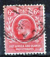 East Africa And Uganda 1907 King Edward  6c Stamp In Fine Used Condition. - Protectorados De África Oriental Y Uganda