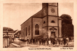 N°89769 -cpa Souvenir De Kalhausen -la Place De L'église- - Andere & Zonder Classificatie