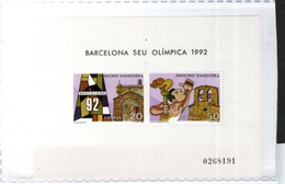 BLOC FEUILLET ANDORRE ESPAGNOL 1992 - NEUF SANS CHARNIERE - - Zomer 1992: Barcelona
