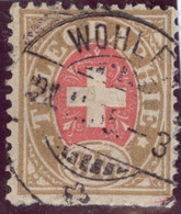 Heimat AG WOHLEN 1885-02-21 Post-Stempel Auf 3.- Fr. Telegraphen-Marke Zu#18 - Telegraafzegels