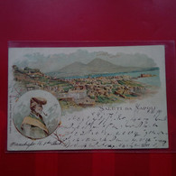 SALUTI DA NAPOLI LITHOGRAPHIE 1898 - Napoli