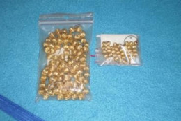 Perles Striées En Métal Doré 9,5 Mm ! Indianiste, Trade, Reconstitution... - Perle