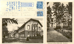 1957 Friedensau Sanatorium Postablage über Burg BZ Magdeburg Zwei Karten - Burg