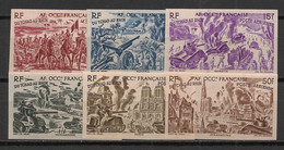 AOF - 1946 - Poste Aérienne PA N°Yv. 5 à 10 - WW2 - Non Dentelé / Imperf. - Neuf Luxe ** / MNH / Postfrisch - Guerre Mondiale (Seconde)