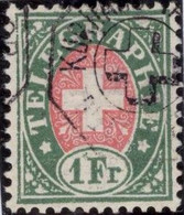 Heimat GR KURHAUS TARASP ~1885  Teletgraphen-Stempel Auf 1Fr. Telegraphen-Marke Zu#17 - Telegraafzegels
