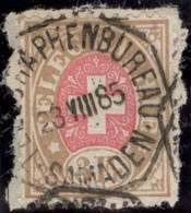 Heimat GR SAMADEN 1885-08-28  Teletgraphen-Stempel Auf 3Fr. Telegraphen-Marke Zu#18 - Telegrafo