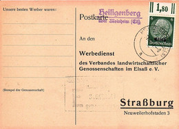ALLEMAGNE - Deutsches Reich -  Entier Postal De L'occupation De L'Alsace , Cachet Allemand " Heiligenberg " Du 31.10.41 - Ganzsachen
