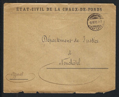 SUISSE 1892: LSC En Franchise De Chaux-de-Fonds Pour Neuchâtel - Portofreiheit