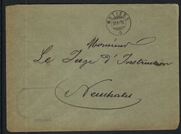 SUISSE 1892: LSC En Franchise De Motiers Pour Neuchâtel - Portofreiheit
