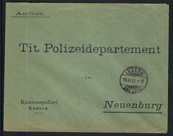 SUISSE 1892: LSC En Franchise De Lucerne Pour Neuchâtel - Portofreiheit