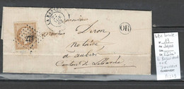 Lettre - Bordeaux - Yvert 13 - LA BASSEE - Nord - Lettre Locale OR De DOUVRIN - 1862 - 1849-1876: Période Classique
