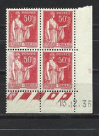 CD260 Coin Daté Type Paix  YT 283  -  Tirage  Du 13-02-1936  Neuf * - 1930-1939