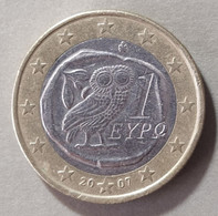 2007 -  GRECIA  - MONETA IN EURO - DEL VALORE  DI 1,00  EURO  -  USATA  - - Zypern