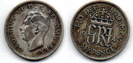 Grande Bretagne 6 Pence 1945 TTB - H. 6 Pence