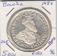 E0563 MONEDA BELGICA 5 ECUS 1987 PLATA SIN CIRCULAR 24 - Other & Unclassified