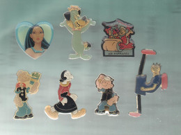 PINS PIN'S  DISNEY 1170 PIERRAFEU POCAHONTAS POPEYE   LOT 7 PINS - Disney