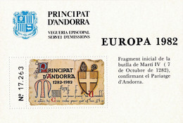 ANDORRE Vigueria Episcopal - Bloc Feuillet EUROPA 1982 - NEUF** TB - - Vegueria Episcopal