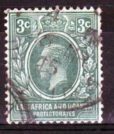 East Africa And Uganda 1912 King George V 3c Stamp In Fine Used Condition. - Protectoraten Van Oost-Afrika En Van Oeganda