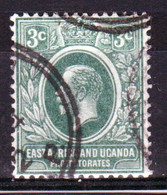 East Africa And Uganda 1912 King George V 3c Stamp In Fine Used Condition. - Protectorados De África Oriental Y Uganda