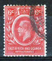 East Africa And Uganda 1912 King George V 6c Stamp In Fine Used Condition. - Protectorats D'Afrique Orientale Et D'Ouganda