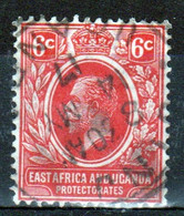East Africa And Uganda 1912 King George V 6c Stamp In Fine Used Condition. - Protectoraten Van Oost-Afrika En Van Oeganda