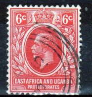 East Africa And Uganda 1912 King George V 6c Stamp In Fine Used Condition. - Protectorats D'Afrique Orientale Et D'Ouganda