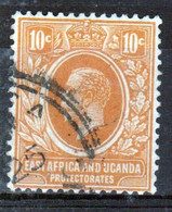 East Africa And Uganda 1912 King George V 10c Stamp In Fine Used Condition. - Protectoraten Van Oost-Afrika En Van Oeganda