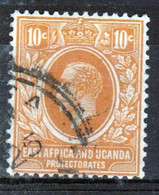 East Africa And Uganda 1912 King George V 10c Stamp In Fine Used Condition. - Protettorati De Africa Orientale E Uganda