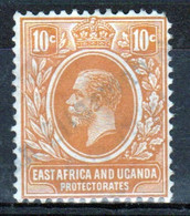 East Africa And Uganda 1912 King George V 10c Stamp In Fine Used Condition. - East Africa & Uganda Protectorates