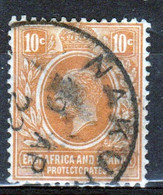 East Africa And Uganda 1912 King George V 10c Stamp In Fine Used Condition. - Protectoraten Van Oost-Afrika En Van Oeganda